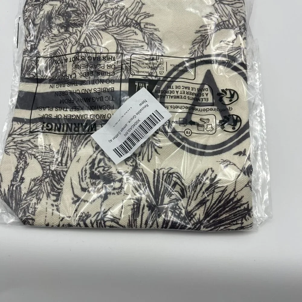 NIB Letter Monogram Initial Canvas Cosmetic Bag\Makeup Storage Pouch - A